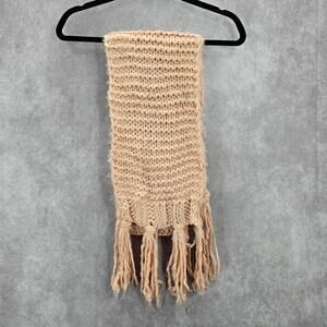 Pink Chunky‎ Fringe Cable Knit Weave Long Scarves Wrap Scarf